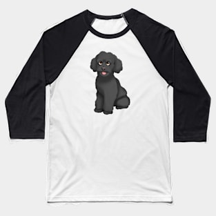 Black Toy Poodle Dog Baseball T-Shirt